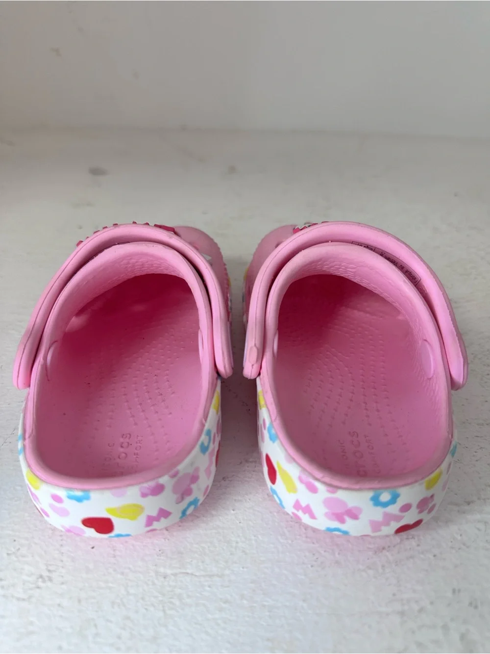 CROCS Kids Pink Minnie Mouse Clog Sandals with Patterned Sole